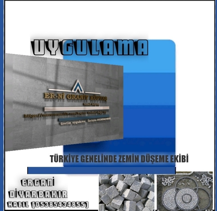 Er-ni doğal kırma granit küp taş bazalt küp taş uygulama ekibi Halil Antalya